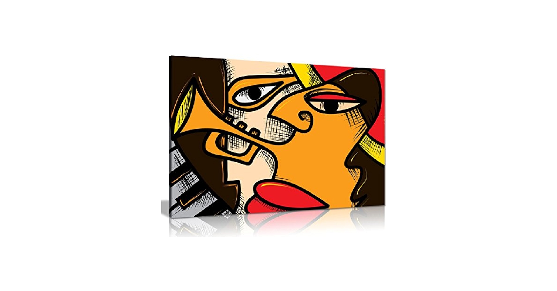 絵画 JAZZ ART Jazz Age Rhythms in Abstract City Canvas - Visual Funky